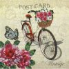 Paper Napkin - Bike Post Card