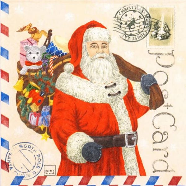 Paper Napkin - Santa Postcard_Home Fashion_611618