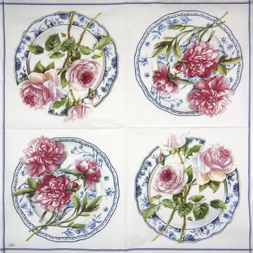 Lunch Napkins (20) - Rose for You Lunch white