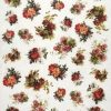 Rice Paper A/3 - Small red bouquets