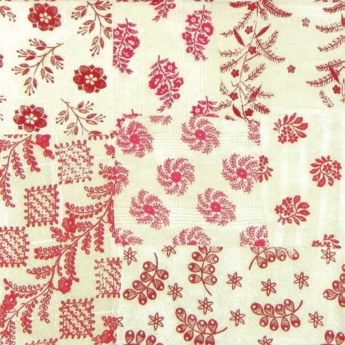 Paper Napkin - Fabric Patch Red