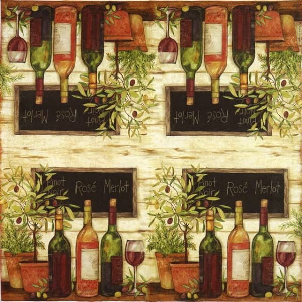 Lunch Napkins (20) - Wine and Olives - Image 2