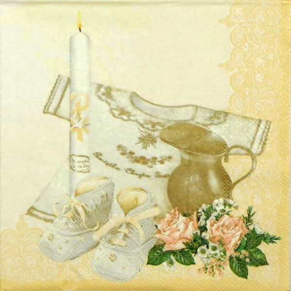 Paper Napkin - Christening Cream