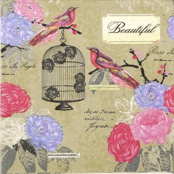 Paper Napkin - Birdcage in Romantic Garden