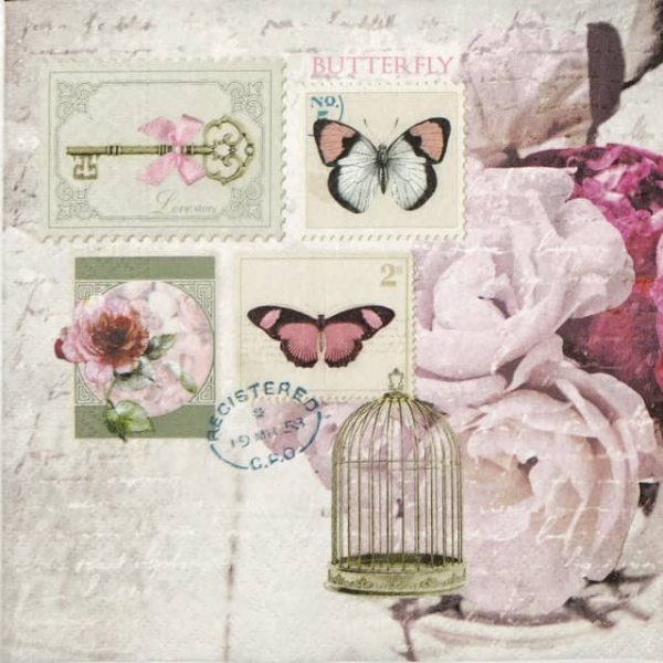 Paper Napkin - Butterfly Stamp