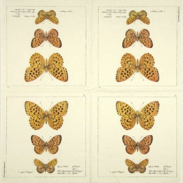Paper Napkin - Parisian vintage factory: Papillons Antiques