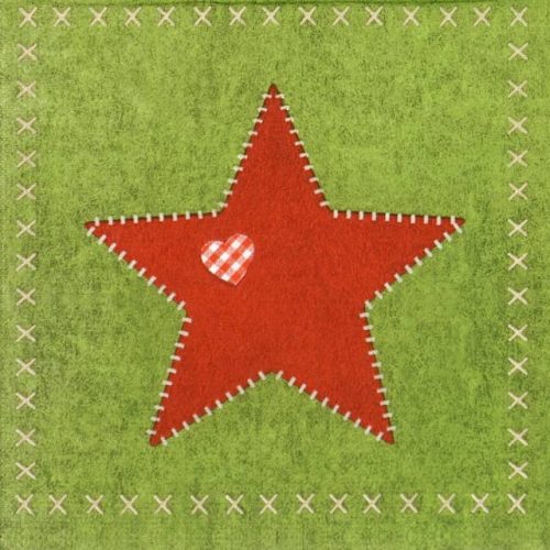 Paper Napkin - Ute Krause: Felt Star Green