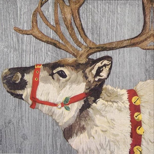 Paper Napkin - Two Can Art: Yuletide Reindeer Wood