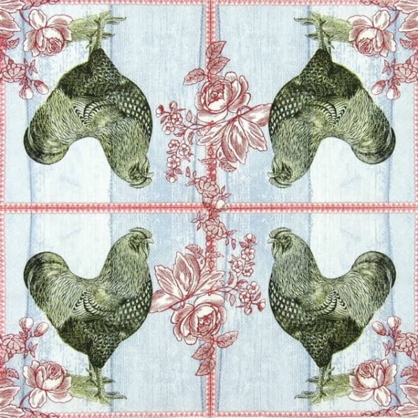 Lunch Napkins (20) - Painted Rooster - Image 2