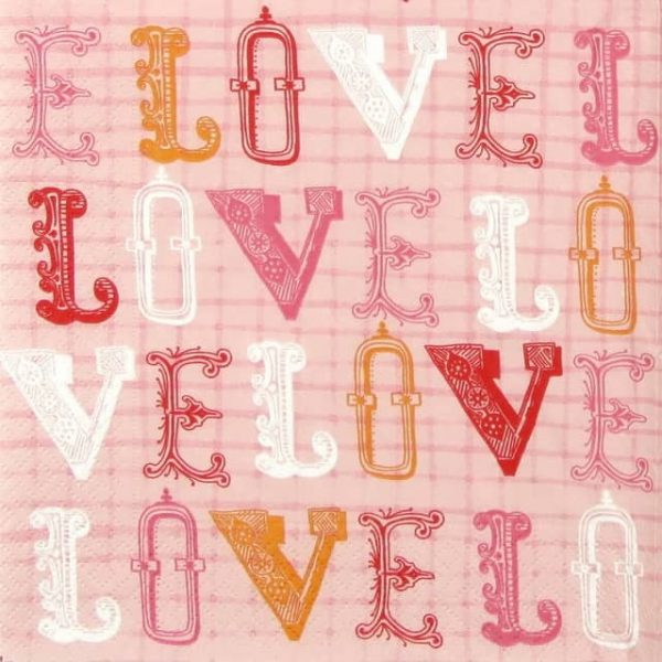 Paper Napkin - Love, Love, Love