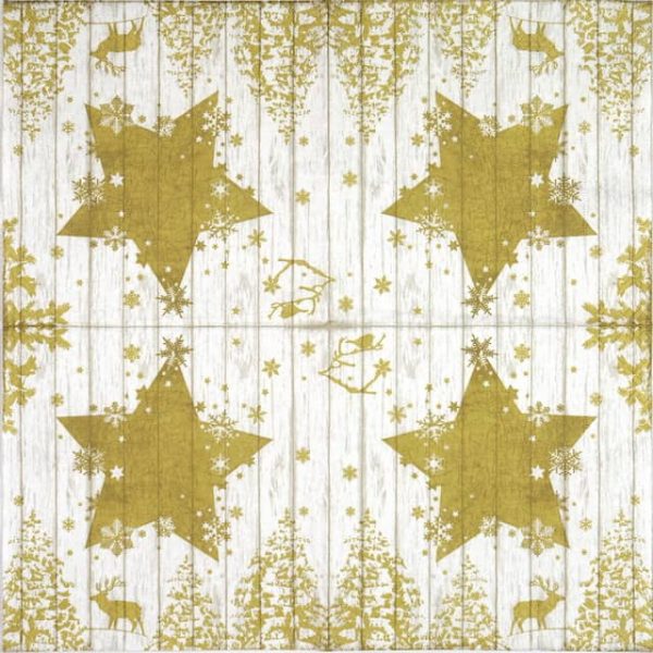 Paper Napkin - Winter Print Gold