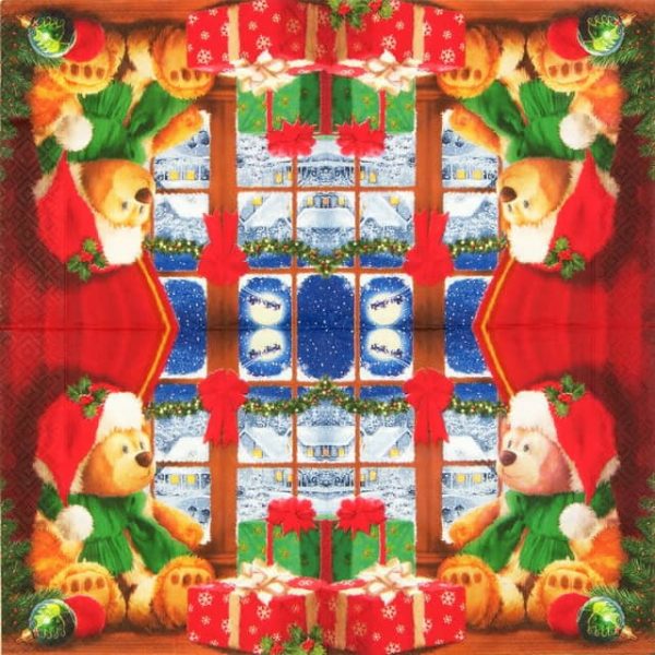 Paper Napkin - Christmas Teddy - Image 2