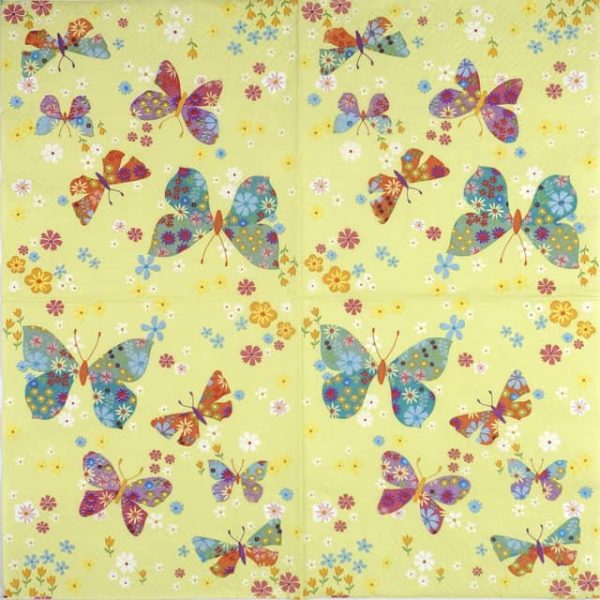 Paper Napkin - Floral Butterflies