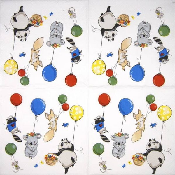 Paper Decoupage Napkin - Animals Party