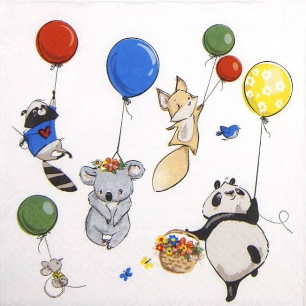 Paper Decoupage Napkin - Animals Party