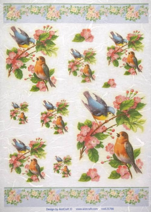 Rice Paper - Blossom and birds A/3