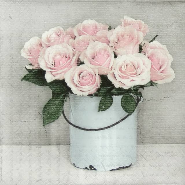 Paper Napkin - Rose Bucket