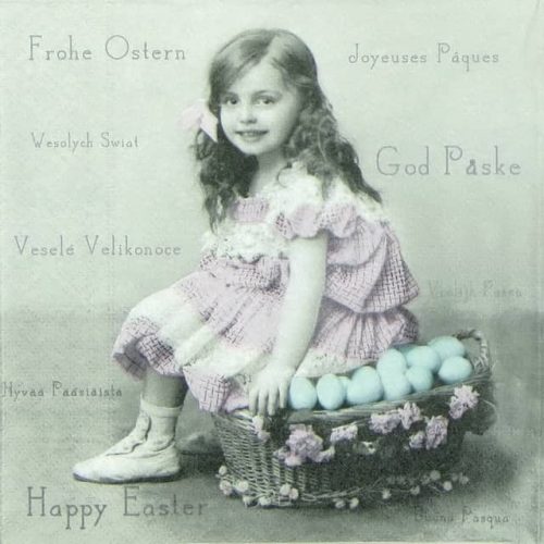 Paper Napkin - Girl with egg basket