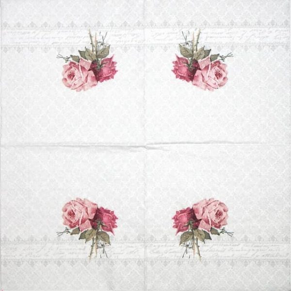 Paper Napkin - Rose Bouquet Ornament 2 - Vintage
