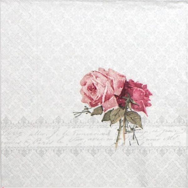 Paper Napkin - Rose Bouquet Ornament 2 - Vintage