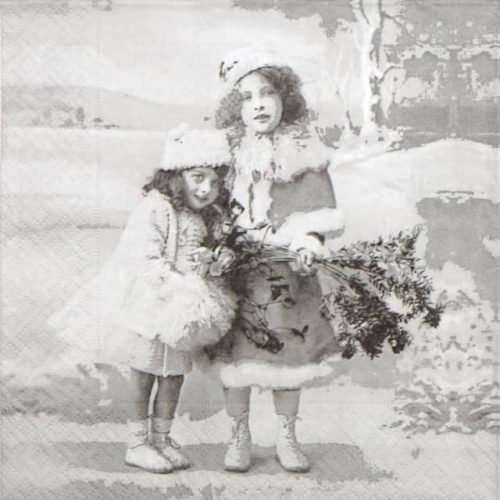 Paper Napkin - Two Girls Winter X-Mas