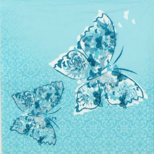 Lunch Napkins (20) - Papillons de Reve aqua