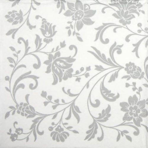 Cocktail Napkin - Arabesque silver-white