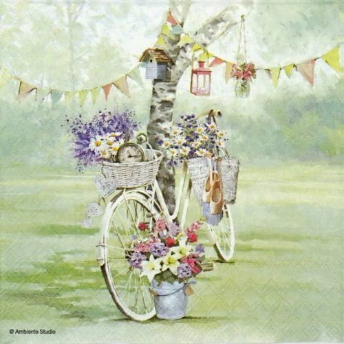 Paper Napkin - Bike & Flower