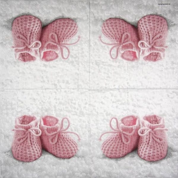 Paper Napkin - Baby Girl Booties - Image 2