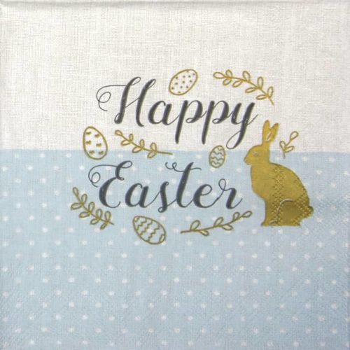 Paper Napkin - Embroidery Easter blue