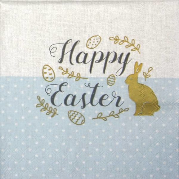 Paper Napkin - Embroidery Easter blue