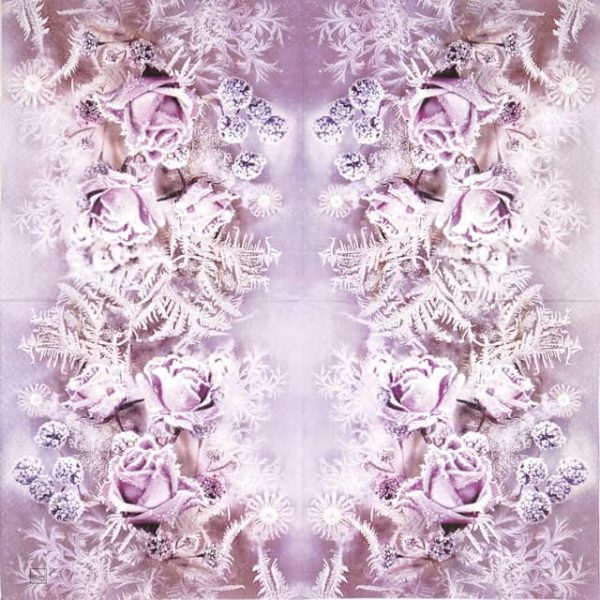 Paper Napkin - Frosted Roses - Image 2