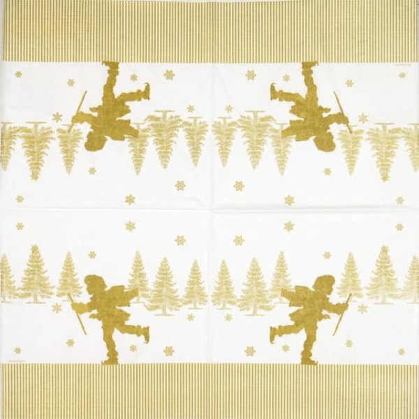 Paper Napkin - Sanmartin: Ice Skating Papercut - Image 2