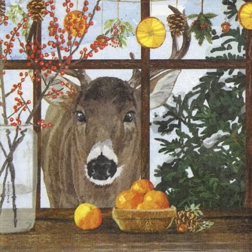 Lunch Napkins (20) - Two Can Art: Hearth Time Deer