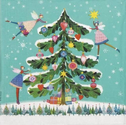 Lunch Napkins (20) - Mila Marquis: Happy Xmas Tree