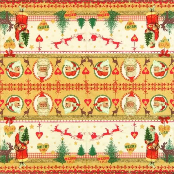 Paper Napkin - Pictures of Santa - Image 2