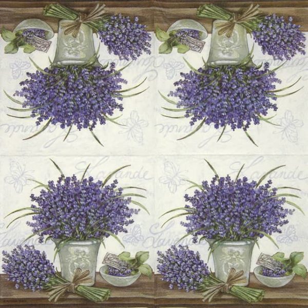 Paper Napkin - Lavender Scene cream