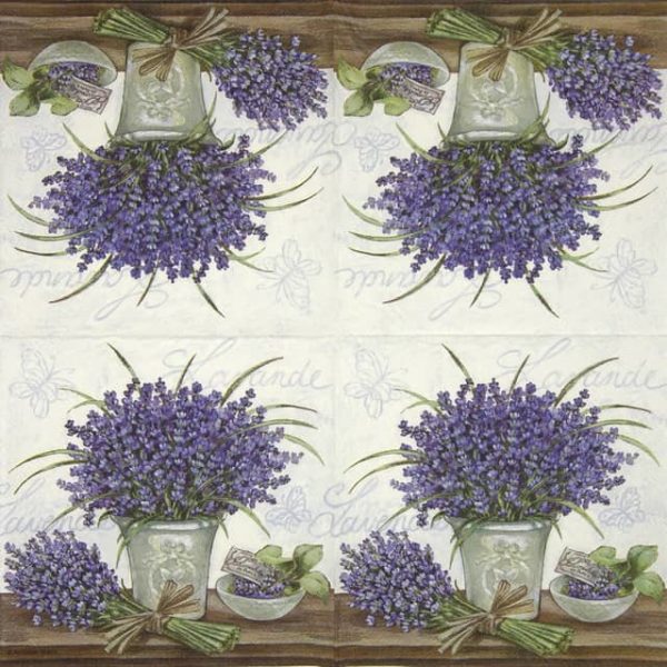 Lunch Napkins (20) - Lavender Scene cream - Image 2