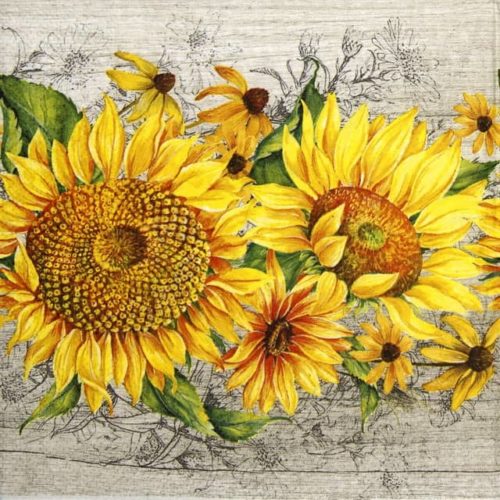 Paper Napkin Sunflowers