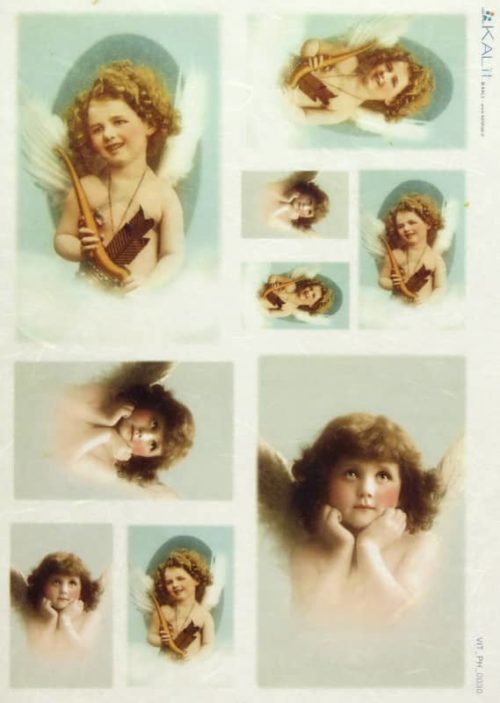 Rice Paper - Angel on Green (22 x 32cm)