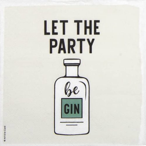 Cocktail Napkin - Art a la Card: Let the Party be Gin