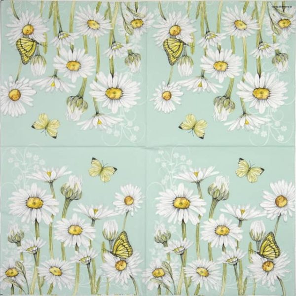 Paper Napkin - Daisy green