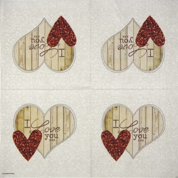 Cocktail Napkin - I love you - Image 2