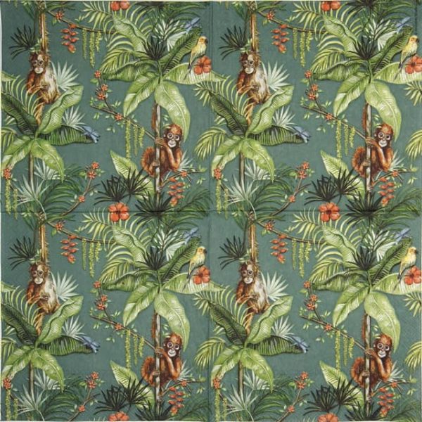 Lunch Napkins (20) - Orangutan green