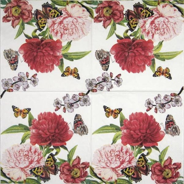 Cocktail Napkin - Peonien white - Image 2