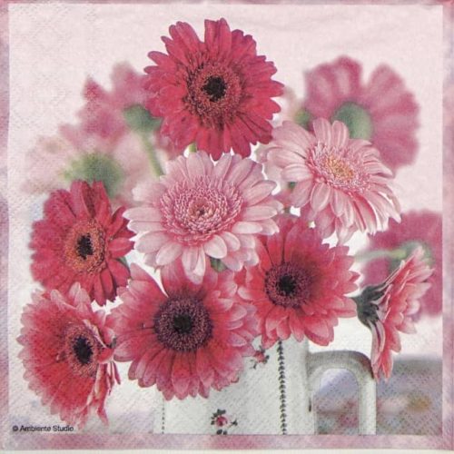 Paper Napkin - Pink Gerberas