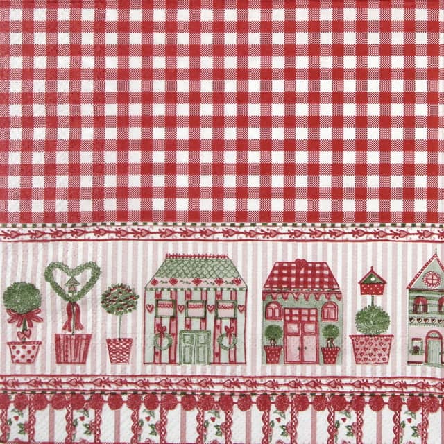 Paper Napkin - Checkered Christmas
