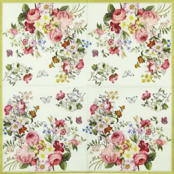 Paper Napkin - Blooming Opulence Cream