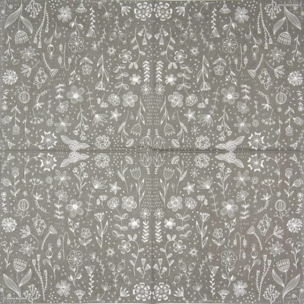 Paper Napkin - Marina Brackhoff: Pure Flower grey_PPD_1334023
