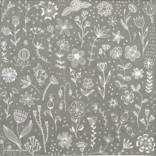 Paper Napkin - Marina Brackhoff: Pure Flower grey_PPD_1334023